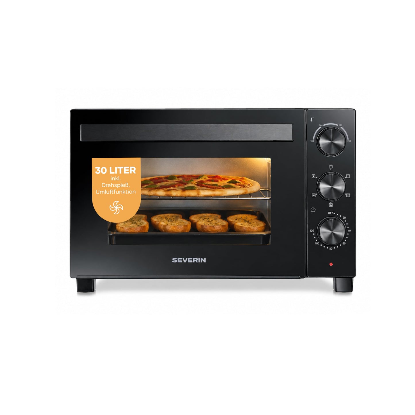 Back- und Toastofen mit Umluftfunktion (30 L, 1600 W)