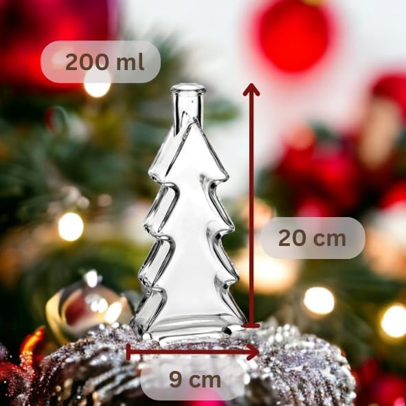 Glasflaschen-Set mit Korkverschluss und Tannenbaumform, Tanne/Klar 4 Stück