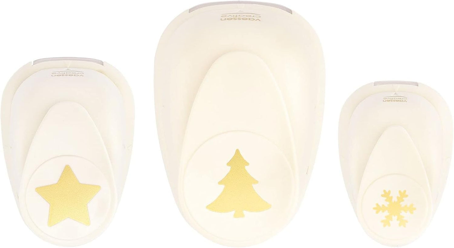 3er Weihnachts-Motivstanzer-Set, Weihnachten 2 (1,5 x 1,6 cm), (3,2 x 3,4 cm), (2,4 x 2,5 cm)