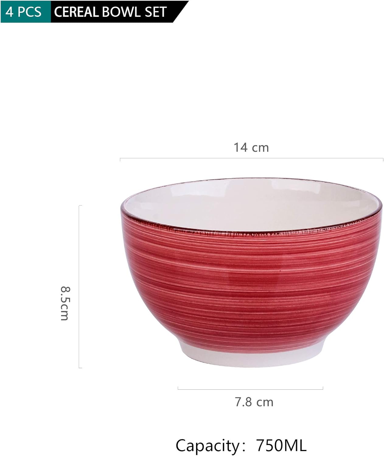 Müslischalen Set, 4 piece bowl Rot