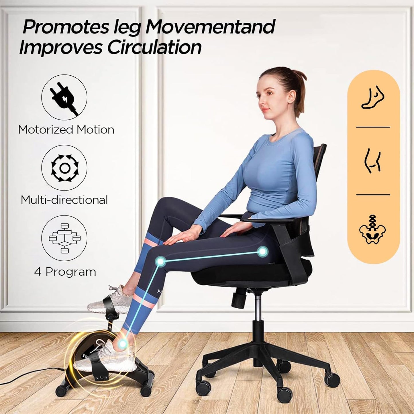 Pedaltrainer mit Motor & 6 Geschwindigkeiten, Schwarz
