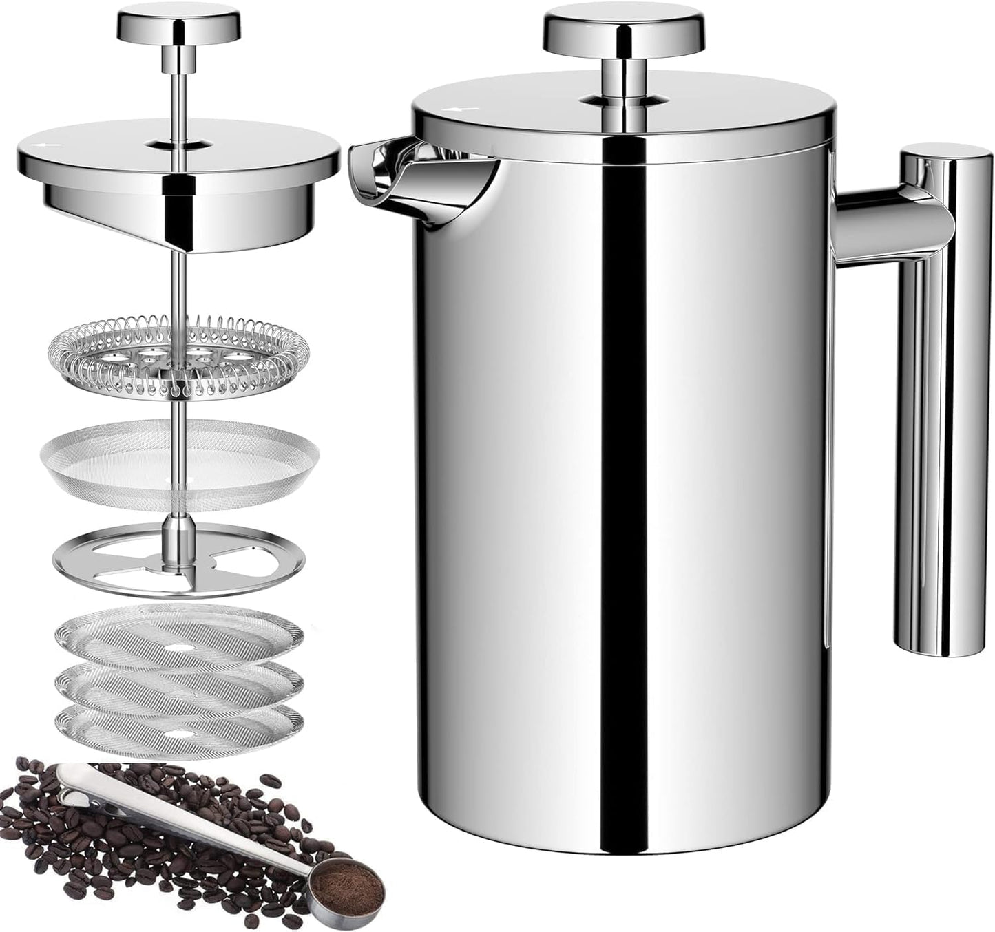 French Press, 600 ml, 600ml Silver