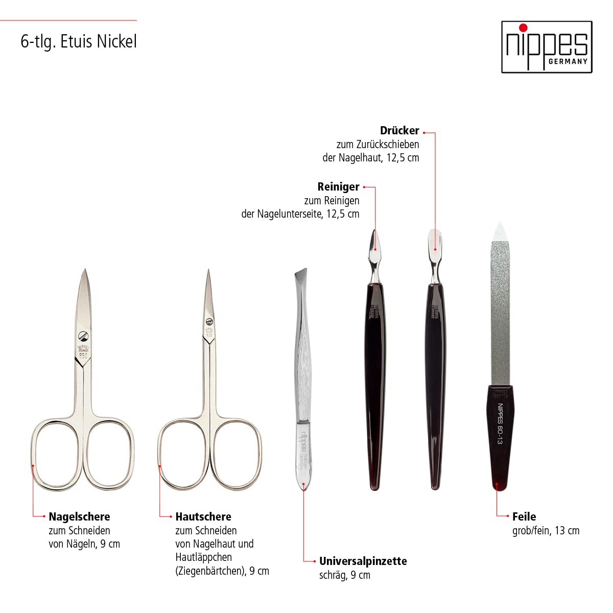 6-teiliges Line Maniküre-Set Seam, 6-teilig
