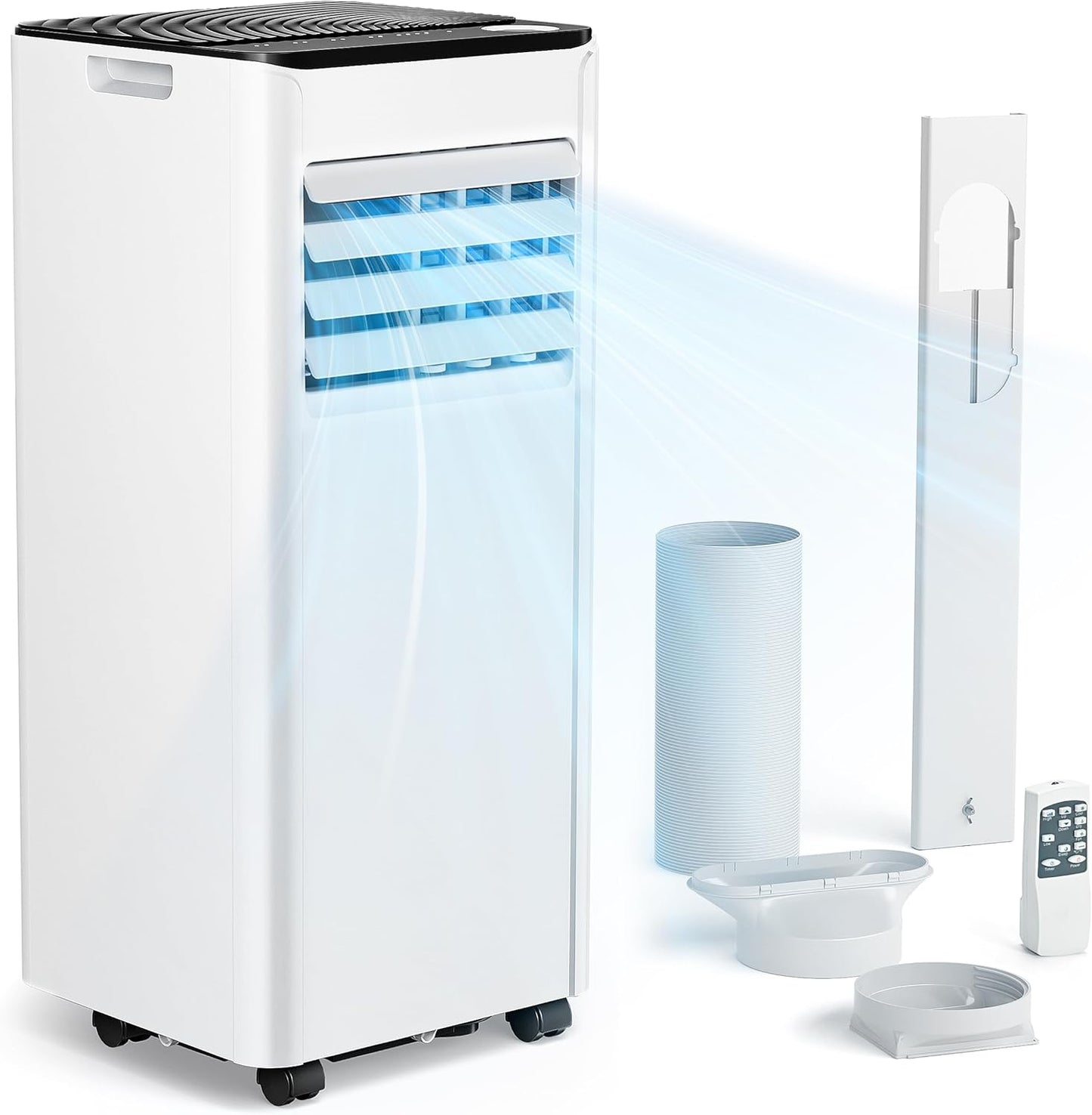 4-in-1 mobile Klimaanlage mit Abluftschlauch, 9.000 BTU