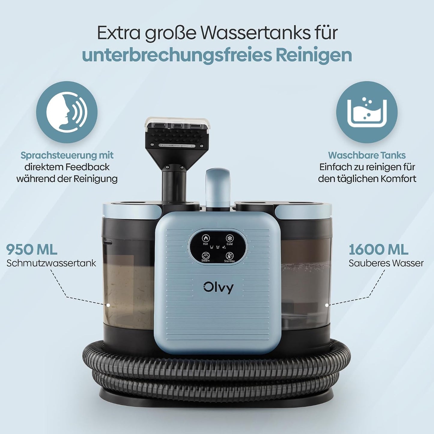 Teppichreiniger mit Zubehör, Black/Blue