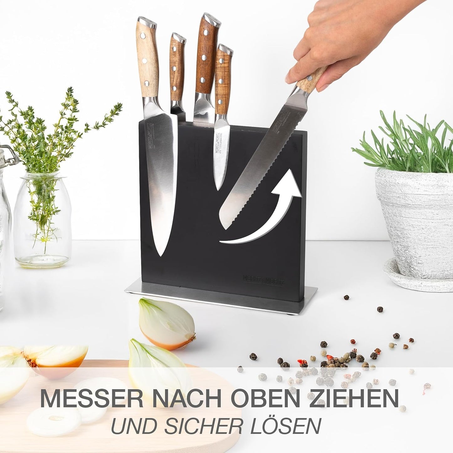 Magnetischer Messerblock, Schwarz