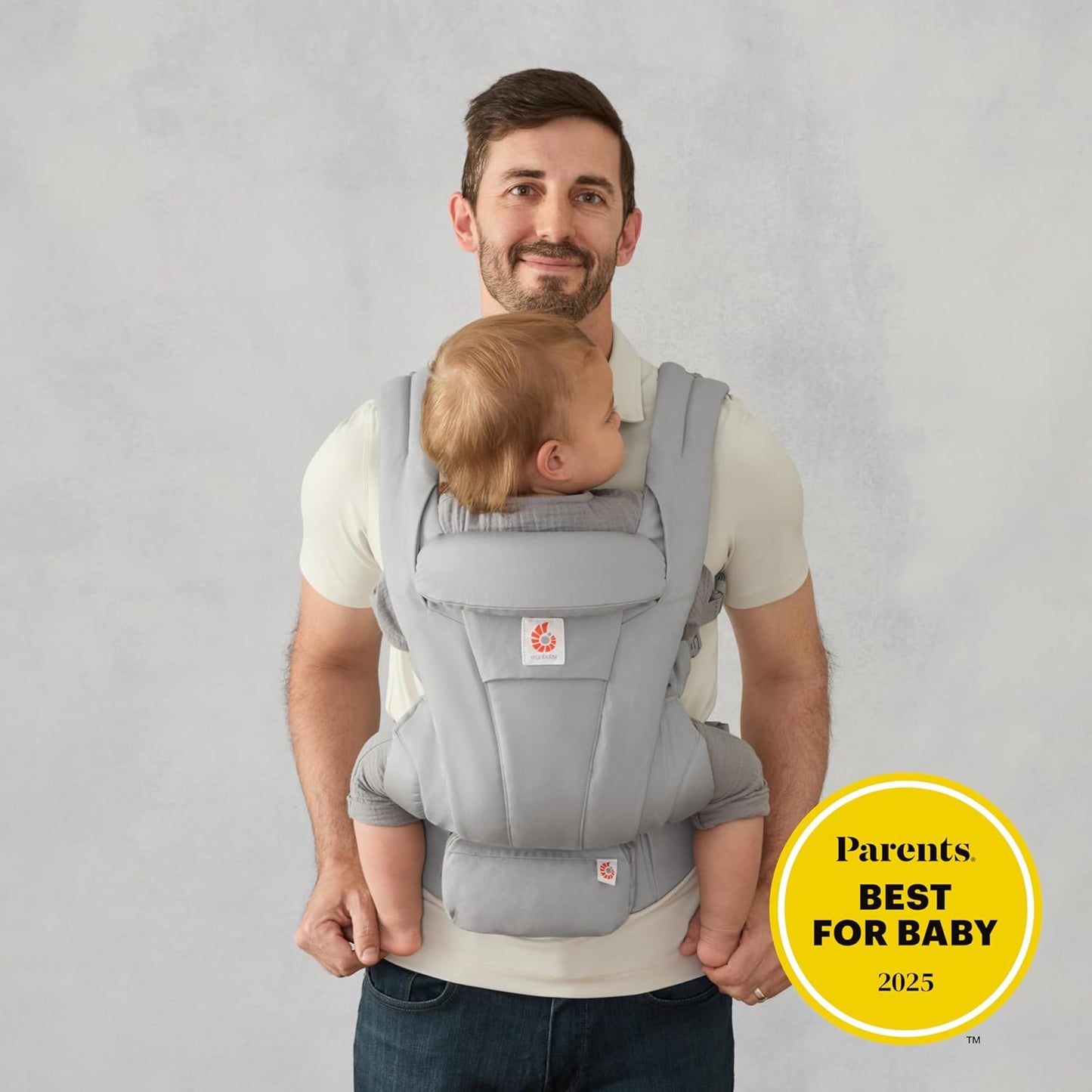 Ergonomische Babytrage, Pearl Grey Baumwolle