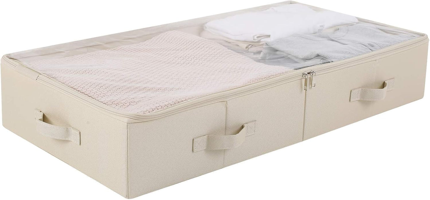 Unterbett-Aufbewahrungsbox mit Deckel, 85*43*15cm Beige
