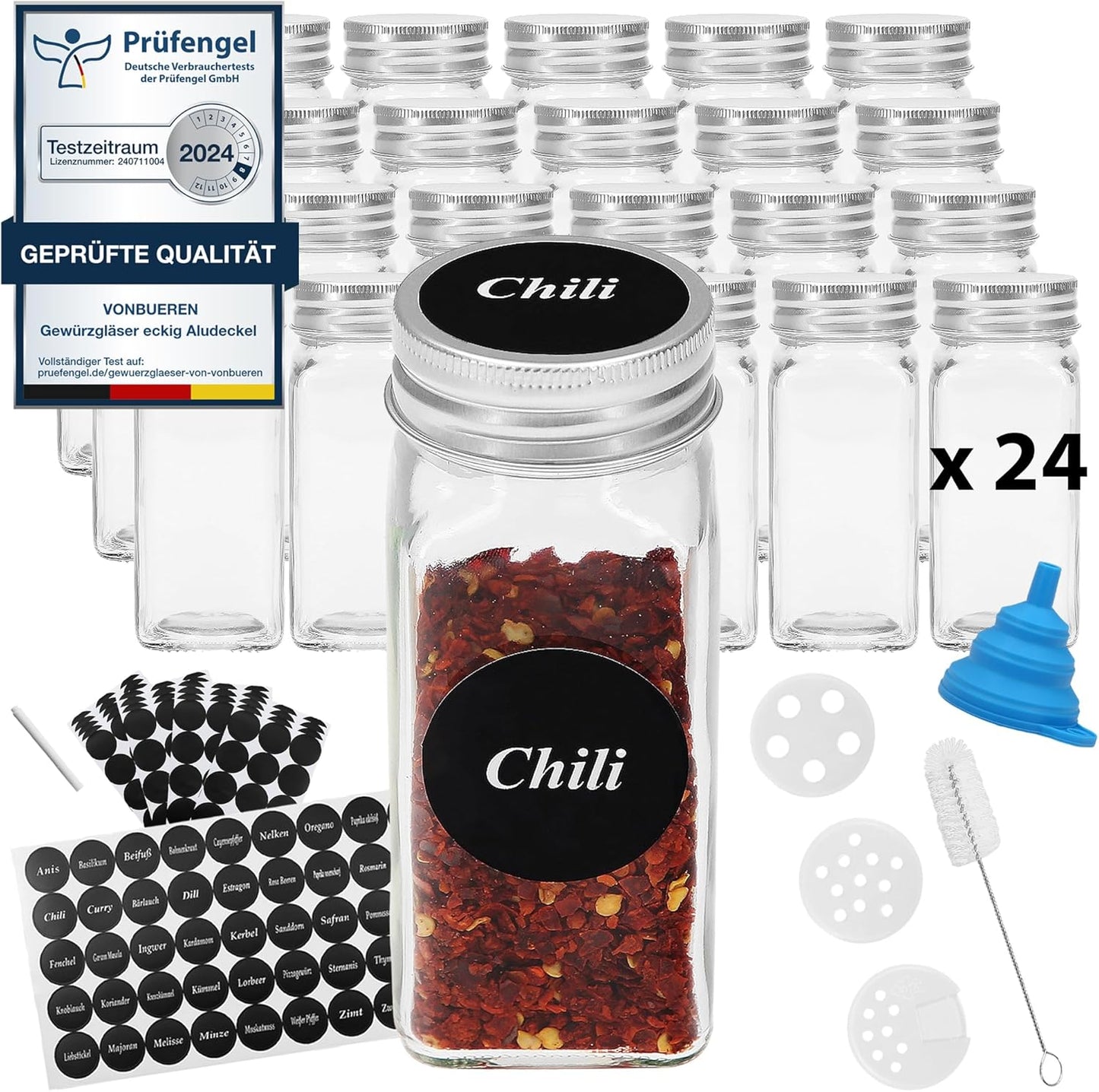 24er Gewürzgläser Set, 24