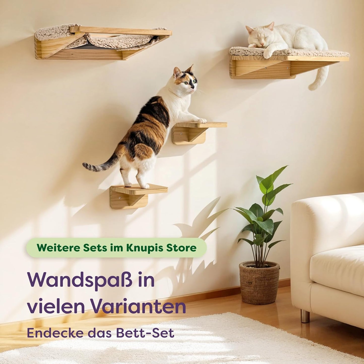 Katzen-Kletterwand-Set mit Hängematte