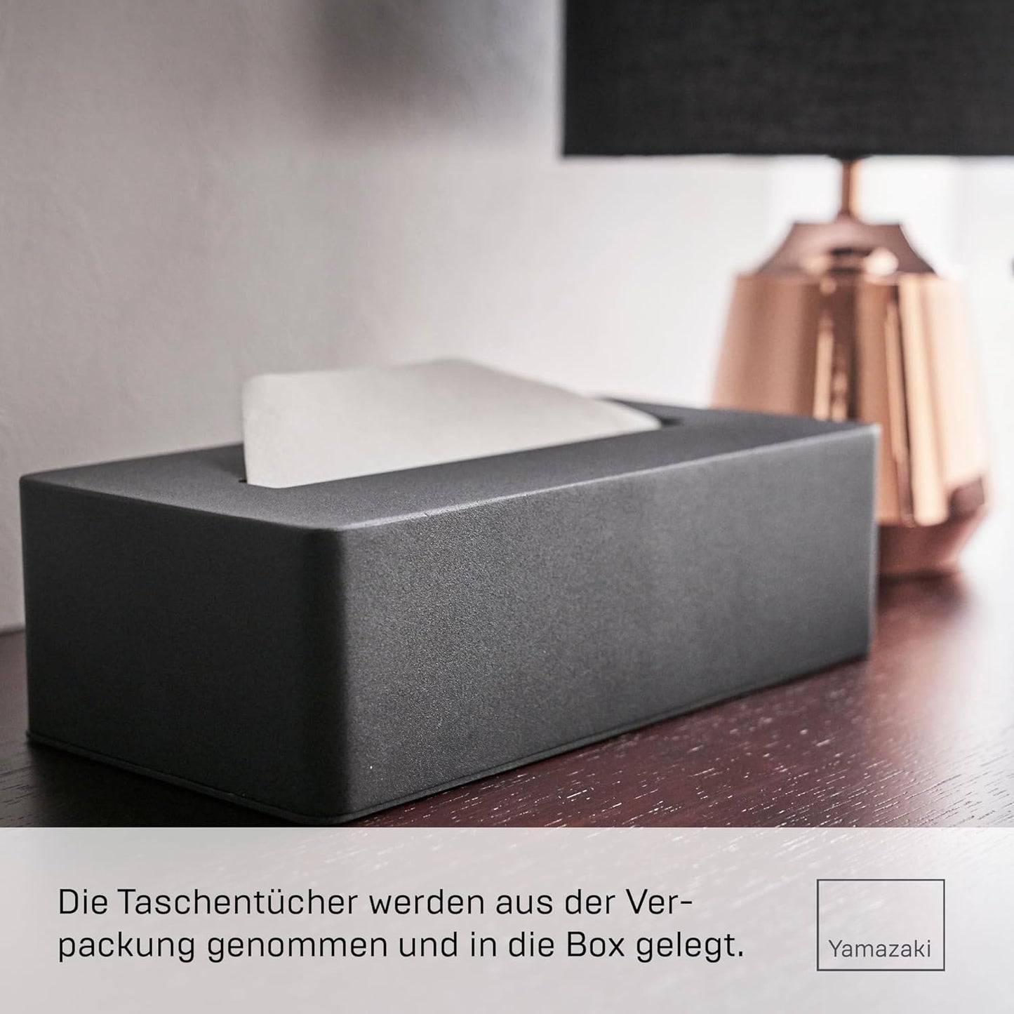 Minimalistische Taschentuchbox Tower, Schwarz