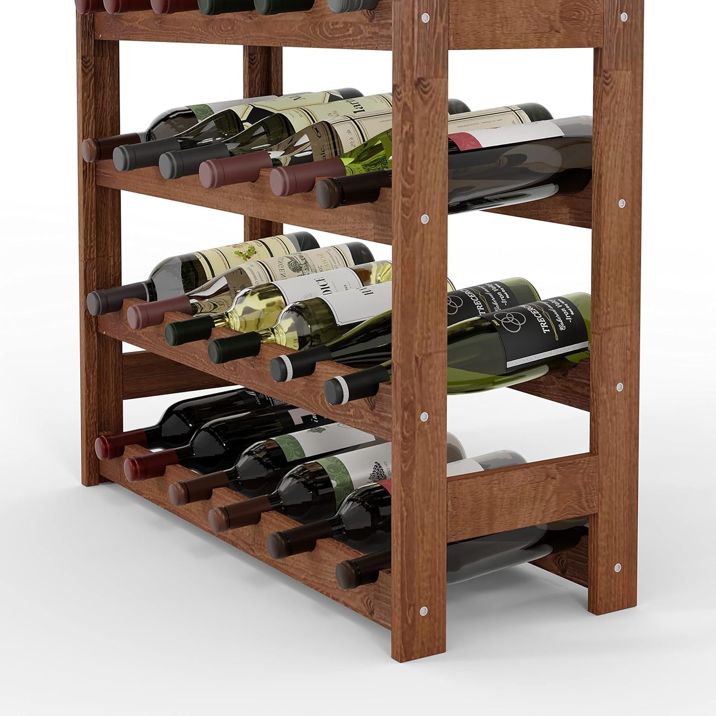 Weinregal Modell RW-1-42, Braun RW-1-42, 102 x 63 x 25, 7 liegen, für 42 Flaschen