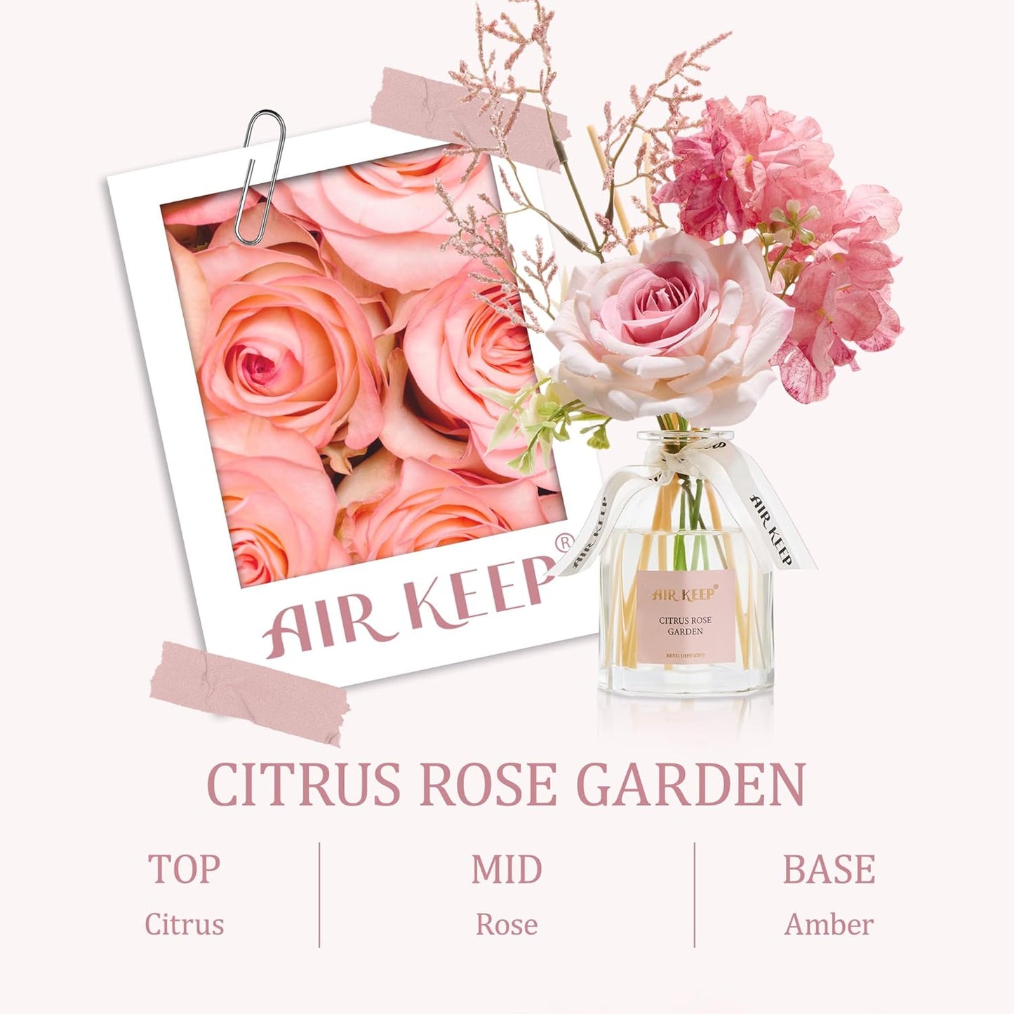 Citrus Rose Garden mit Duftstäbchen, Citrus Rose Garden 120 ml Raumduft