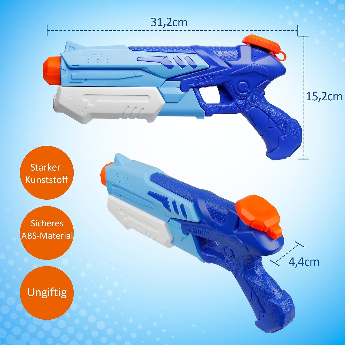 Wasserpistolen, 2 Stück, 300ml
