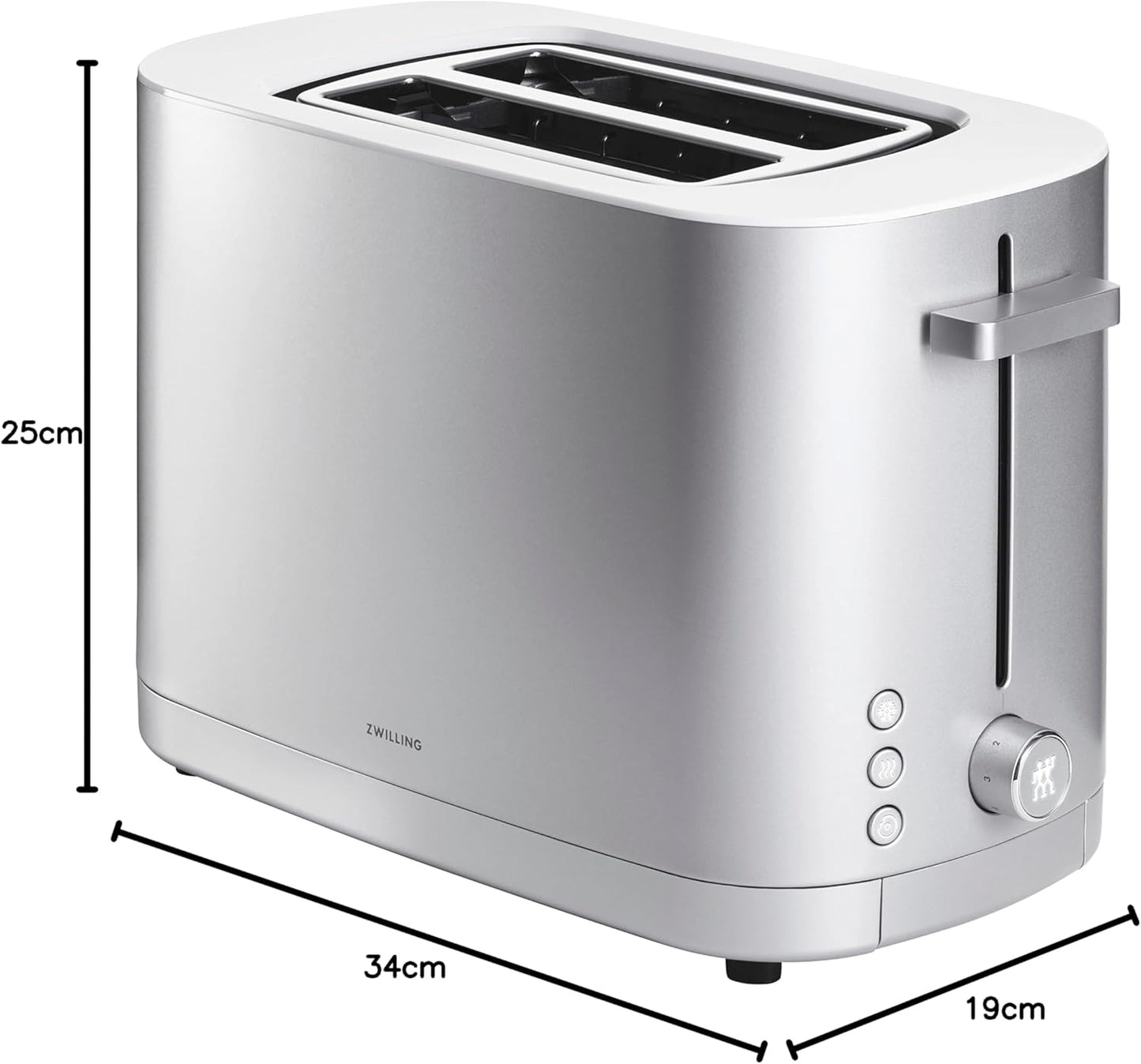 Enfinigy Toaster 2-Scheiben mit Automatikprogrammen, Silber ; ohne Aufsatz