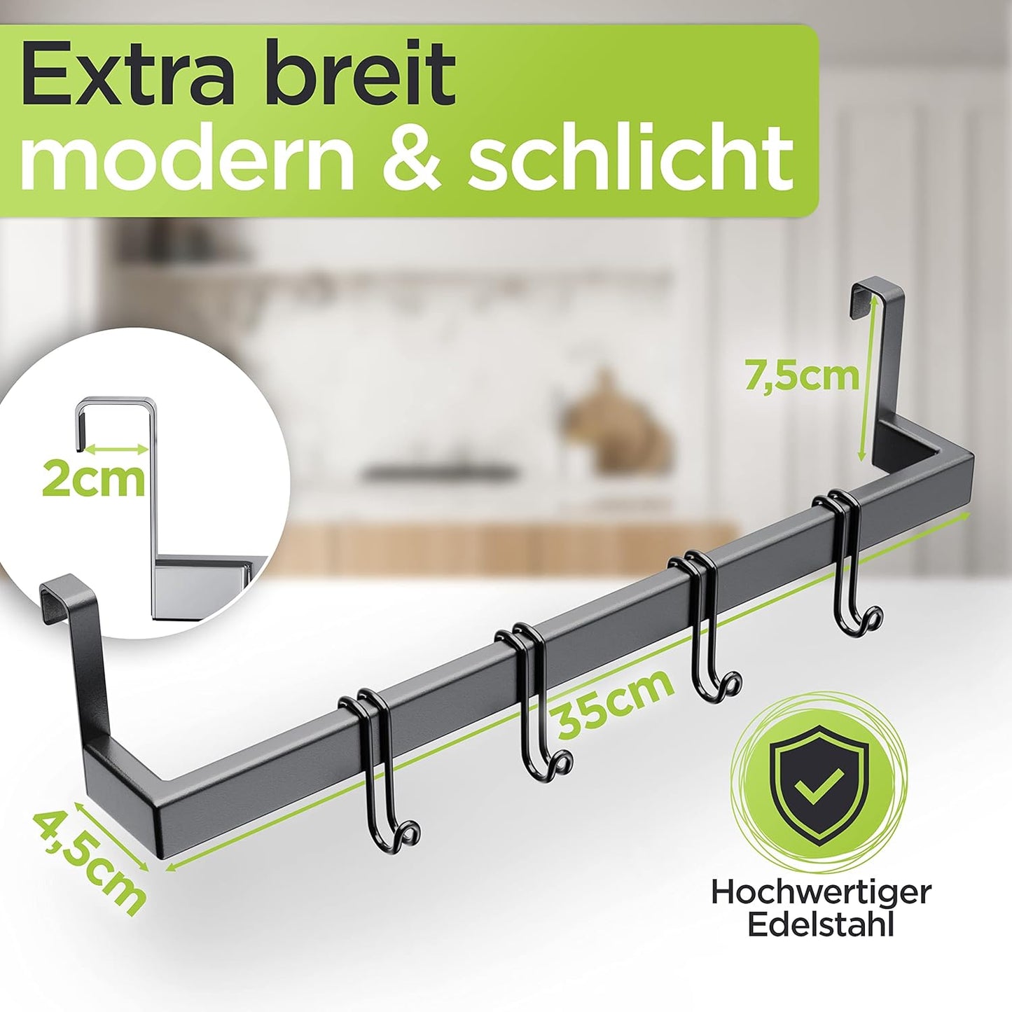 Geschirrtuchhalter, Schwarz