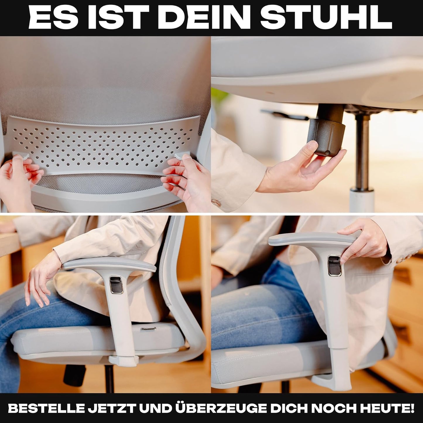 Bürostuhl Valkenstol M2, M2 Armstütze (Grau)