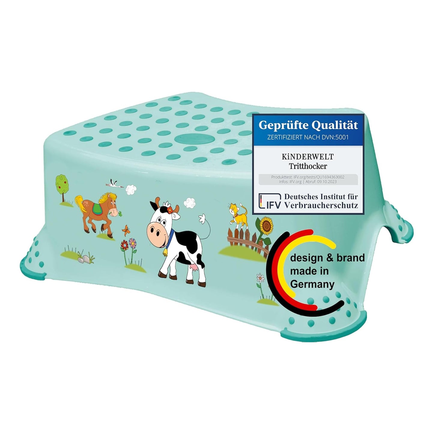 Premium Tritthocker für Kinder ab 18 Monaten, Aquamarin