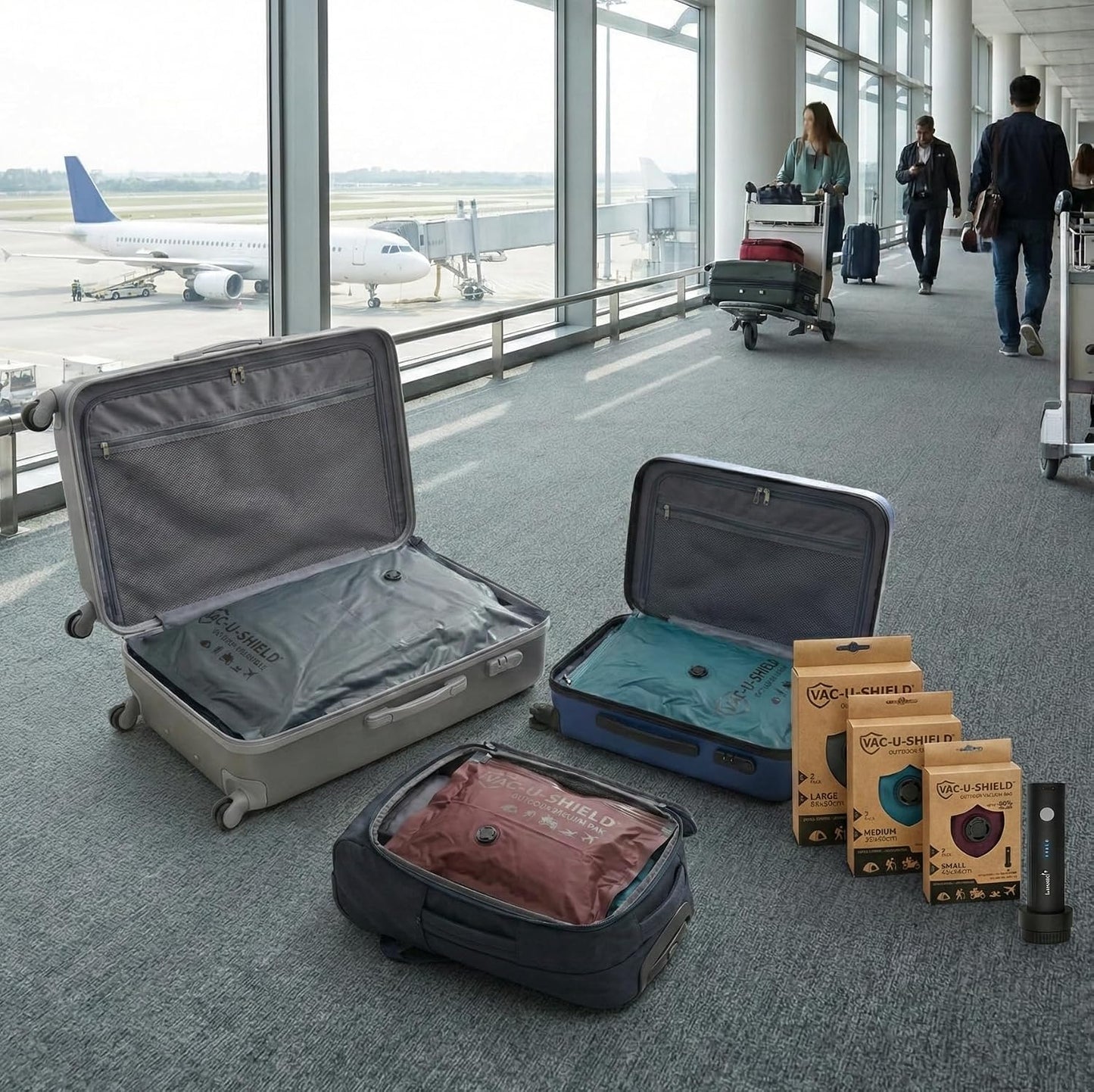 Vakuumbeutel-Set mit USB-C-Pumpe, 6 Beutel + Pumpe