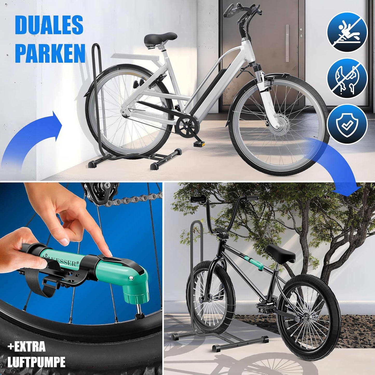 Veloständer Bodenmontage, Anthrazit 1er Set