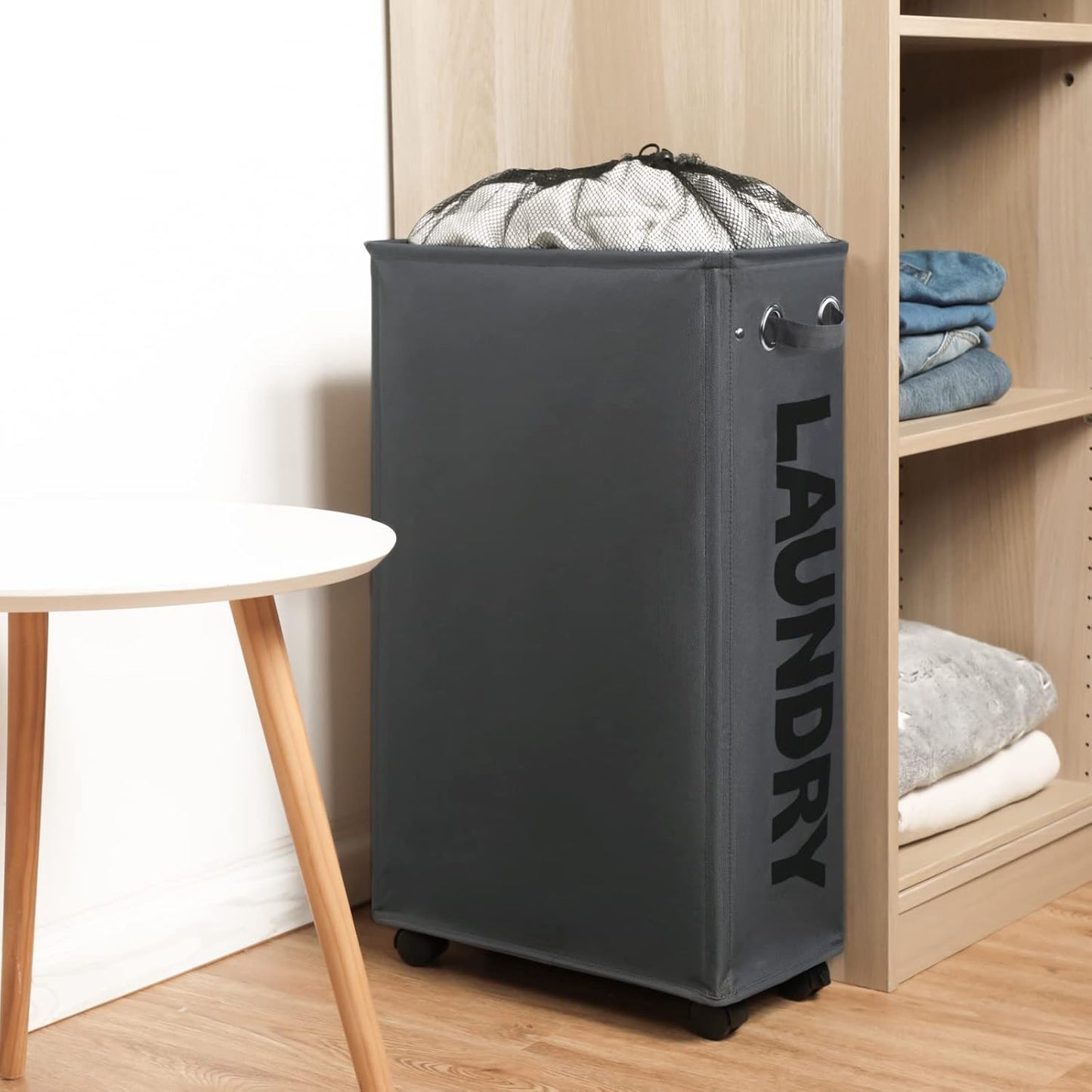 Falbarer Wäschesack mit Rad, Dunkelgrau/L / Slim Pro 29"