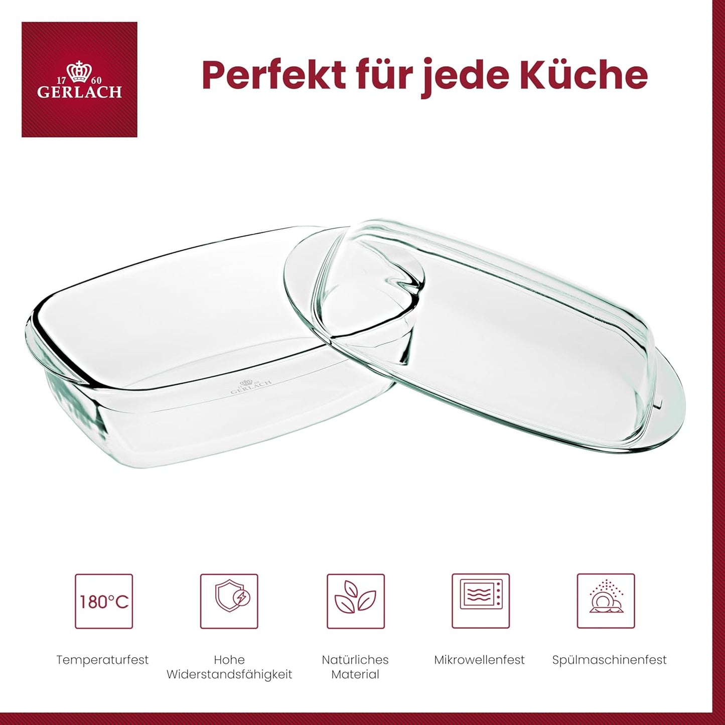 Auflaufform mit Deckel, Auflaufform 4,5 L