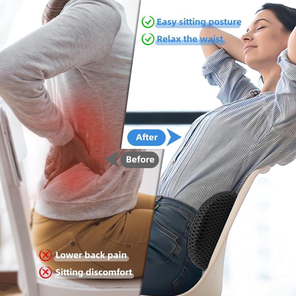 Ergonomisches Memory Foam Lendenkissen für Stühle & Autositze, Grösse 1