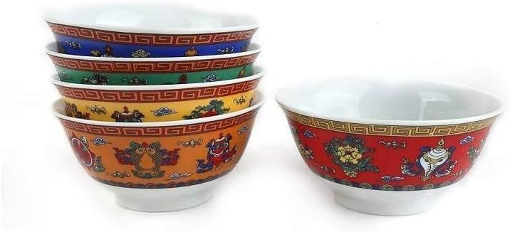Asiatische Reisschalen mit Buddhismus-Motiven, Buddha