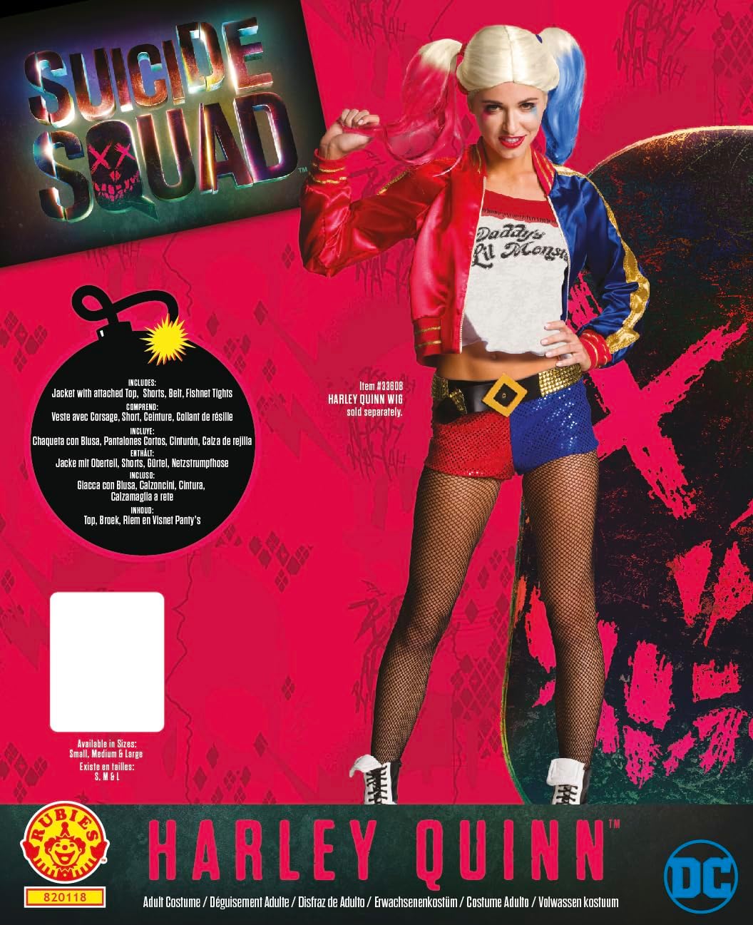 Harley Quinn Kostüm-Set für Damen, XS
