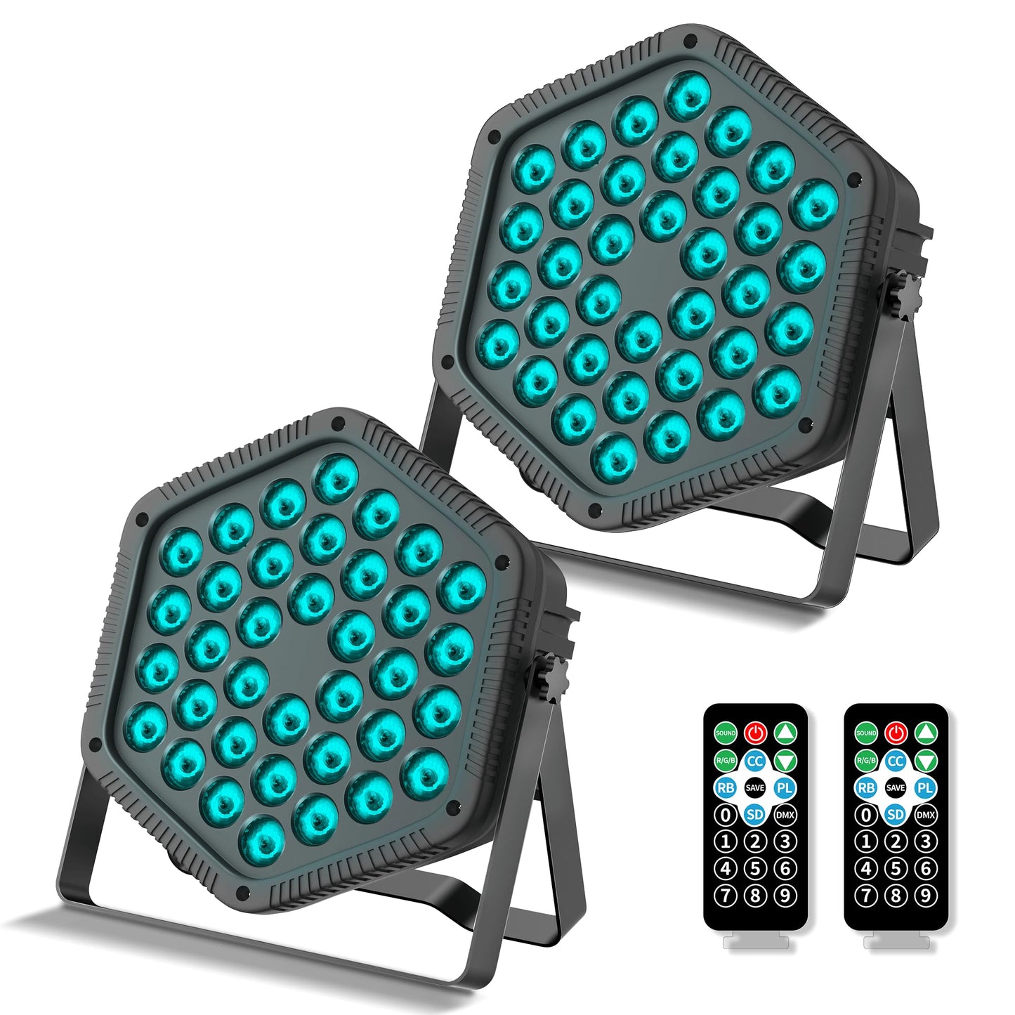 2er-Pack RGB-LED-PAR-Scheinwerfer mit DMX512
