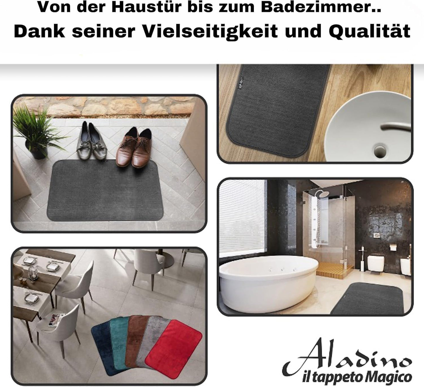 Rutschfeste Schmutzfangmatte für Innen und Aussen, 50_x_65_cm Bordeaux