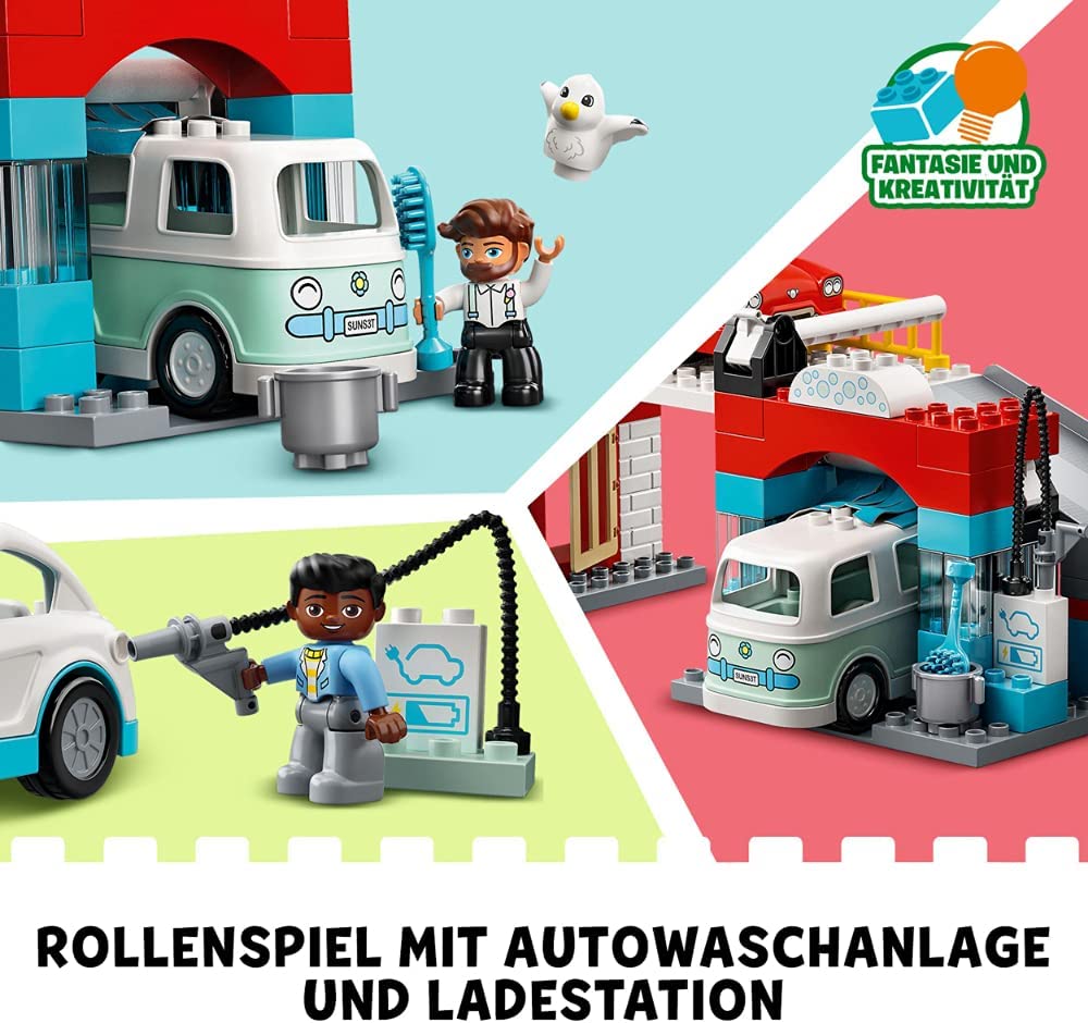 10948 DUPLO Parkhaus mit Autowaschanlage, Konstruktionsspielzeug, Single Standard Verpackung