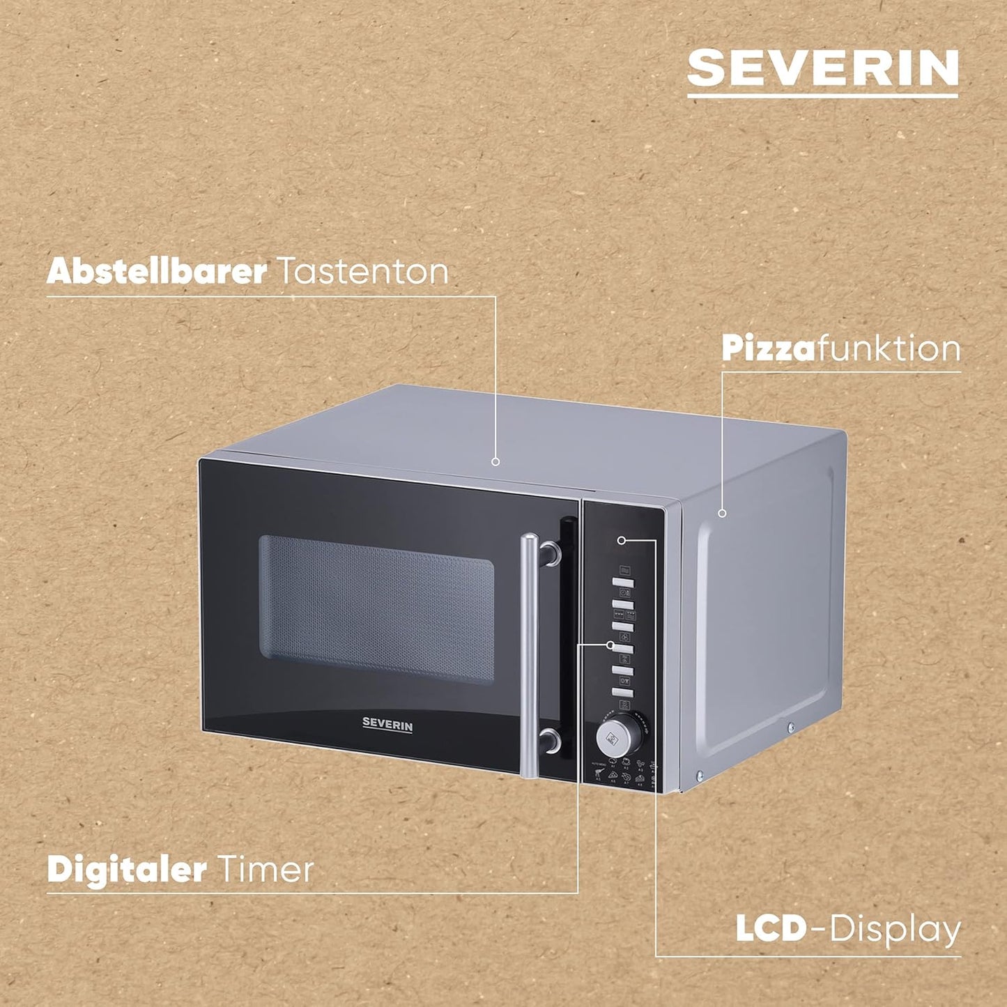 3-in-1 Mikrowelle MW 7773 mit Grill und Heissluftfunktion, 20L, Grill- und Heissluftfunktion