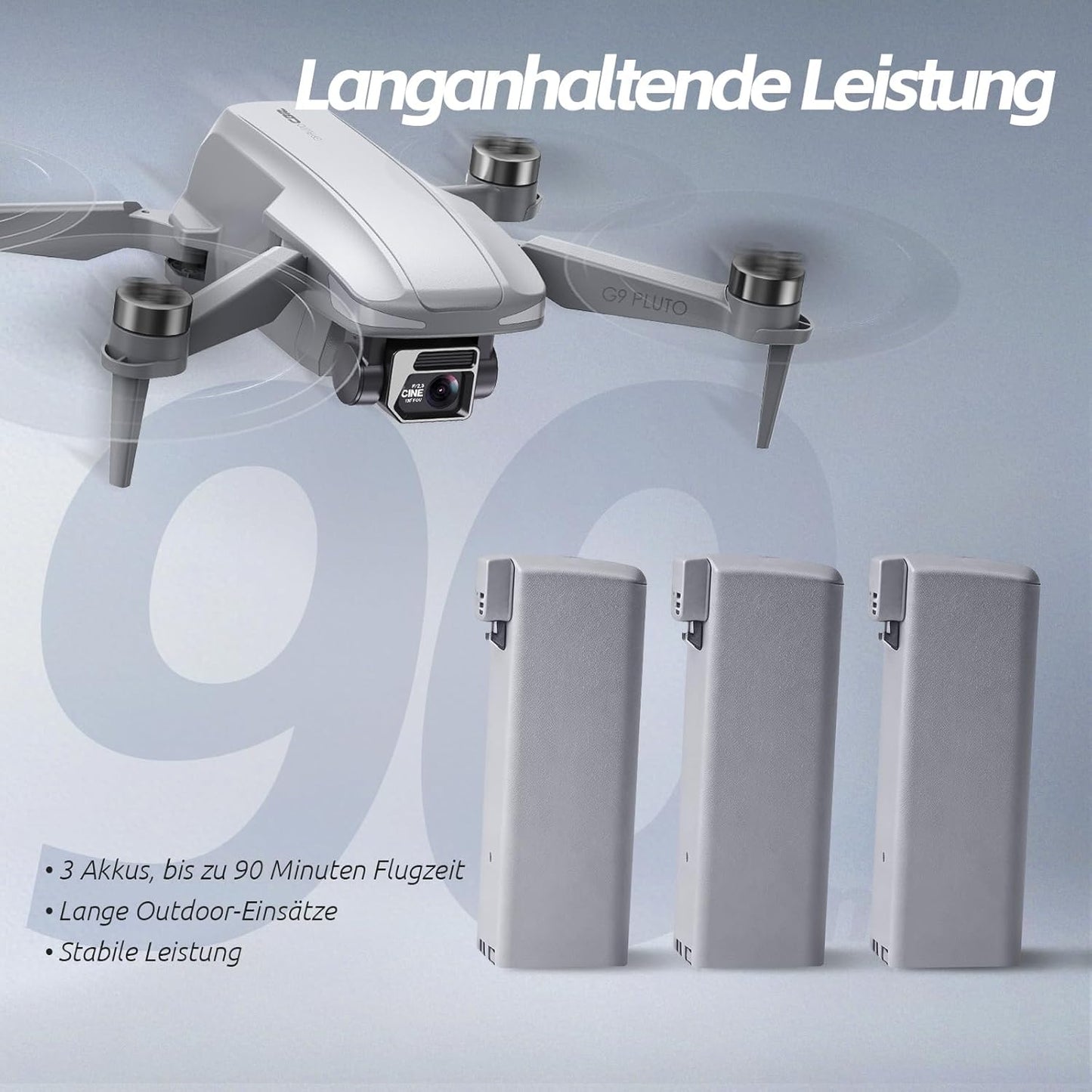 Faltbare GPS-Drohne mit 4K-Kamera, Mattiertes Kieselufergrau