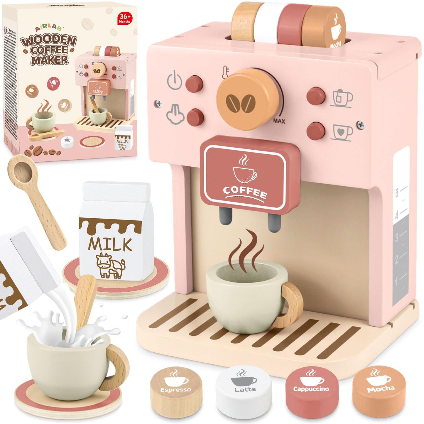 Kinderküche Kaffeemaschine-Spielset, Rosa