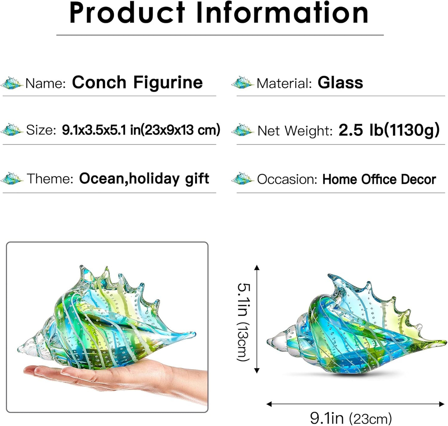 Glasmuschelfigur Conch 1, Conch 1