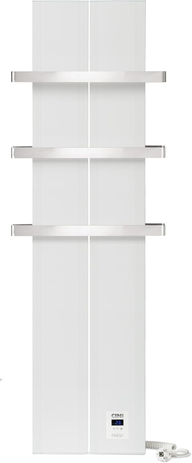 Badheizkörper mit Thermostat FNE D12, Weiss 1200 x 408
