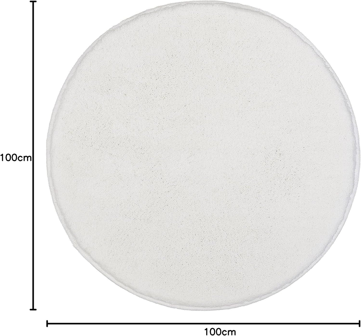 Runder Badteppich Relax, Polarweiss 100 cm (Rund)