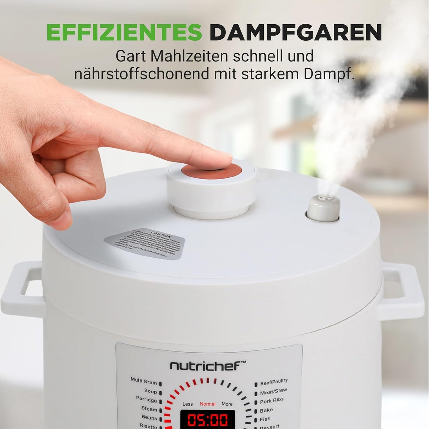 Multikocher mit 12 Programmen und LCD-Display, Weiss