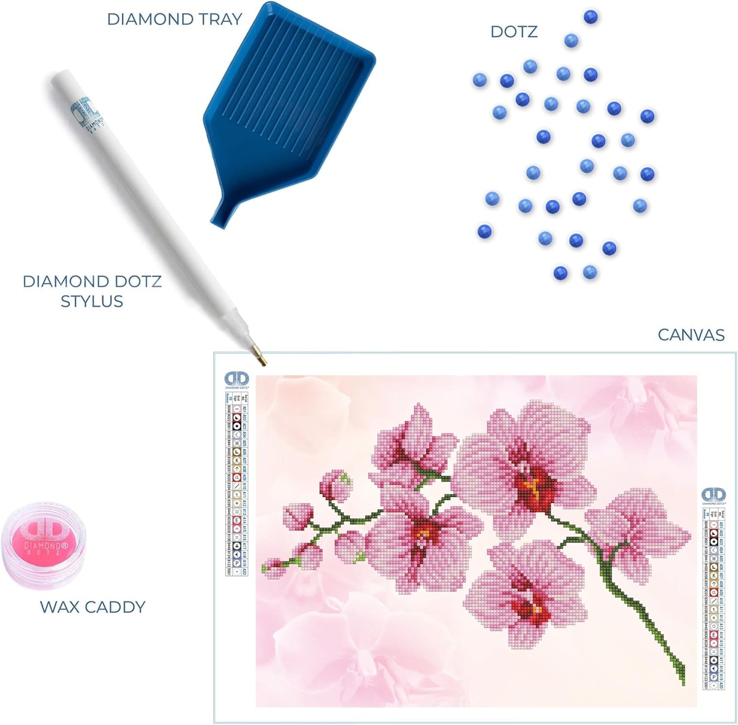 Diamant-Malerei-Set Orchideenspray (37 x 27 cm), 37 x 27cm Orchideenspray