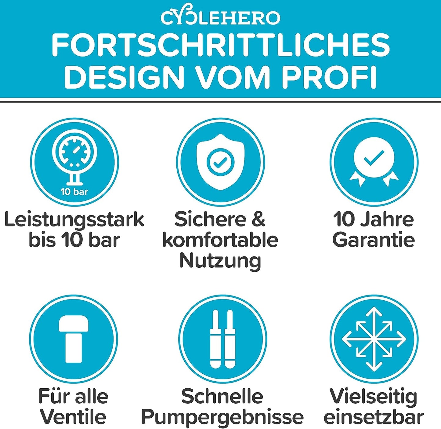 Fusspumpe mit Doppelzylinder und Manometer, Fusspumpe Schwarz