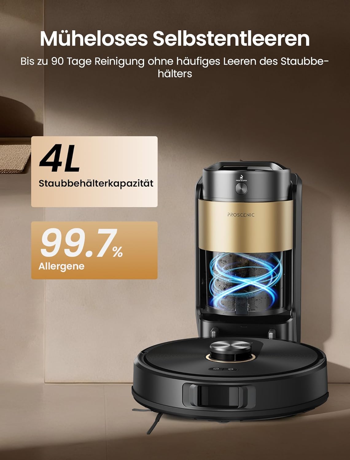 Q20 Plus Saugroboter mit Wischfunktion, L Schwarz