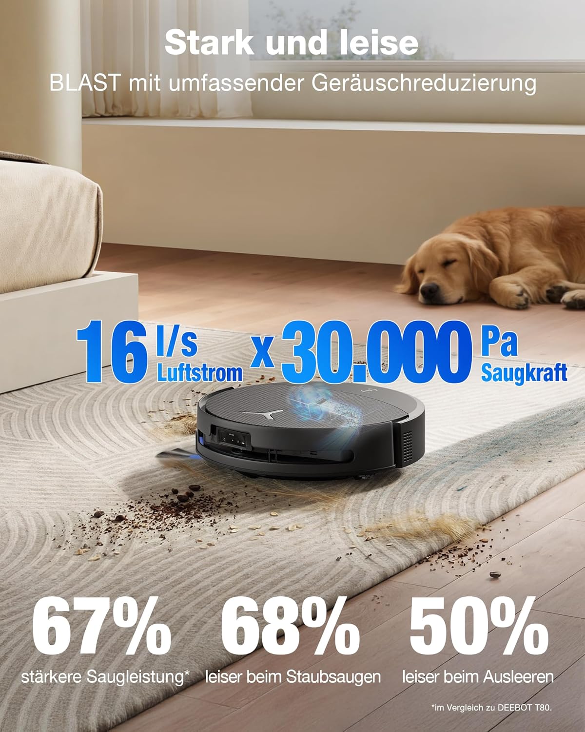 DEEBOT T90 PRO Staubsaugerroboter mit Wischfunktion, Schwarz