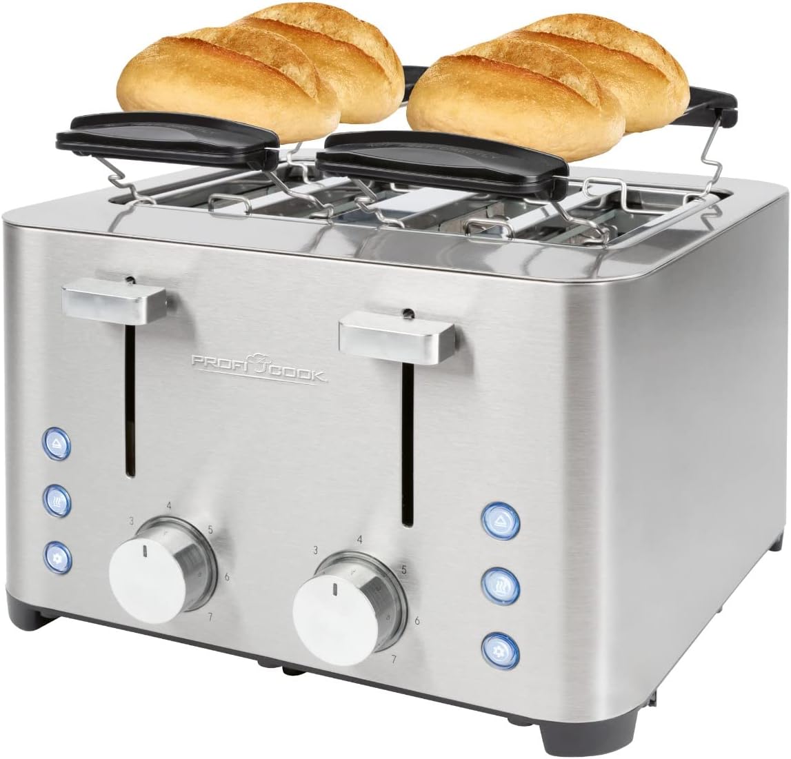 PC-TA 1252 inox - Toaster für 4 Scheiben mit Brötchenaufsatz, PC-TA 1252 inox