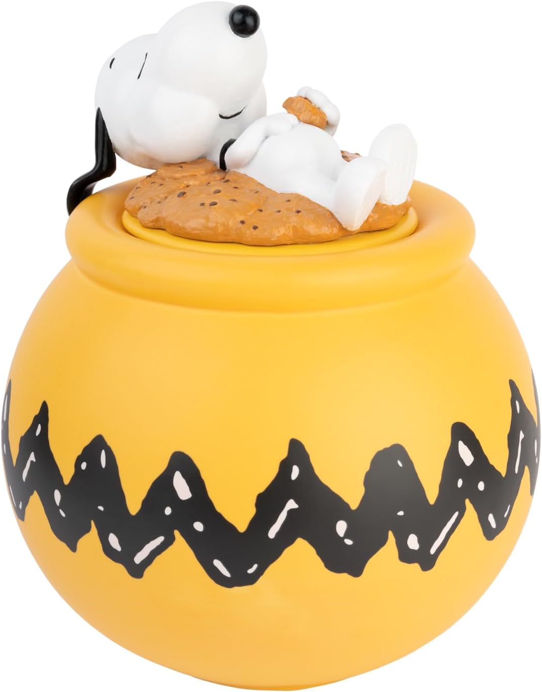 Keksdose Keramik Snoopy mit Deckel 20,5 x 24,6 cm, Gelb