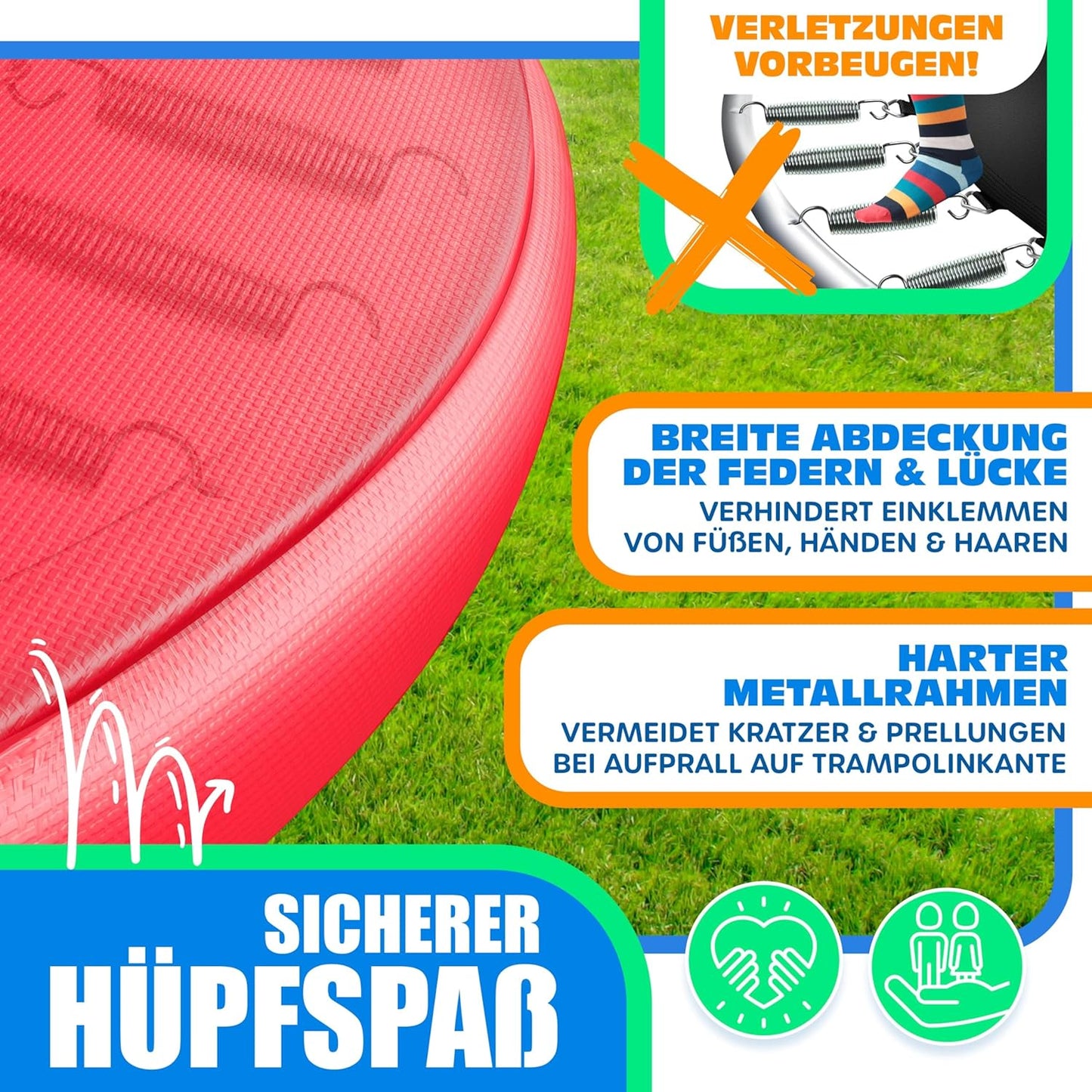 Trampolin Randabdeckung UV-beständig, Mehrfarbig 427 cm