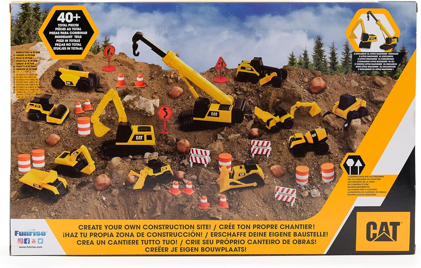 Kleine Baustellenmaschinen Mega-Set (40 Teile), Small Machines Megaset Yellow