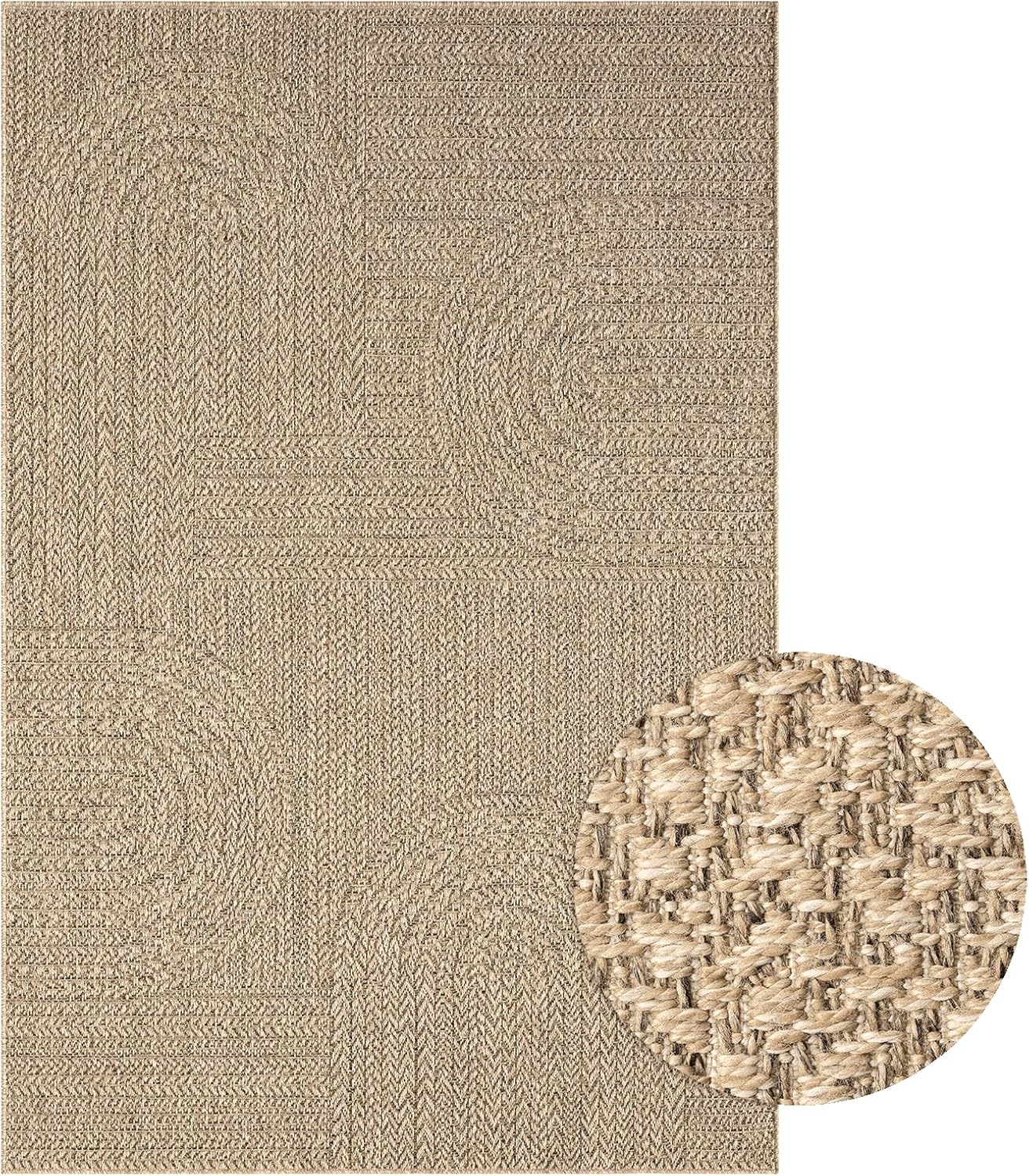 Wetterfester Outdoor-Teppich, 240 x 340 cm Natur-6