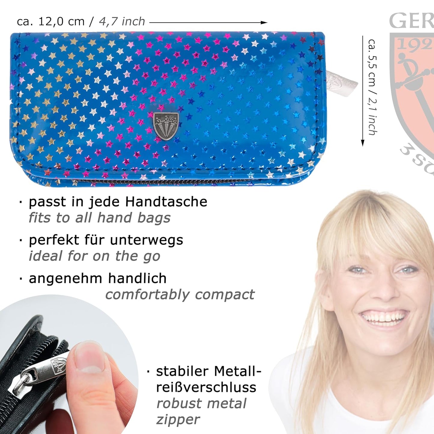 5-teiliges Nagelpflegeset Siena, BLAU/STERNE - KUNSTLEDER