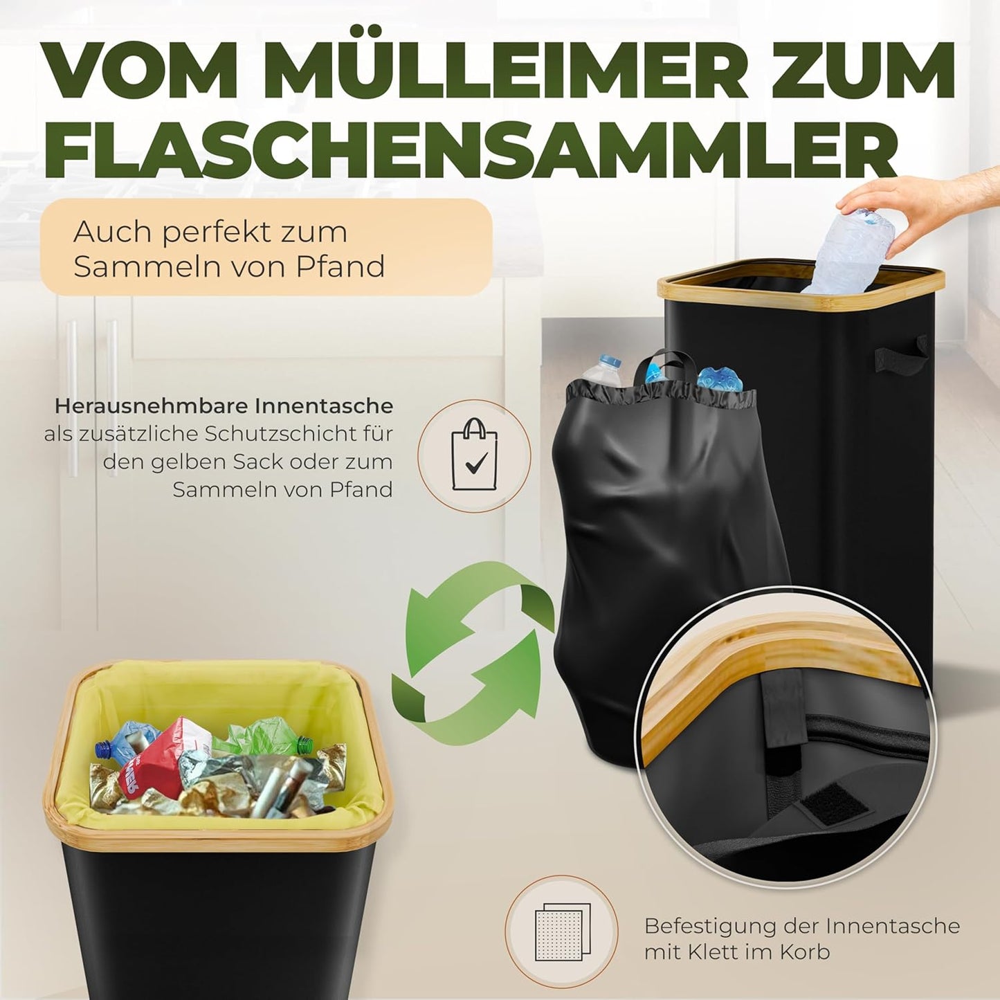 Müllsackständer, Schwarz